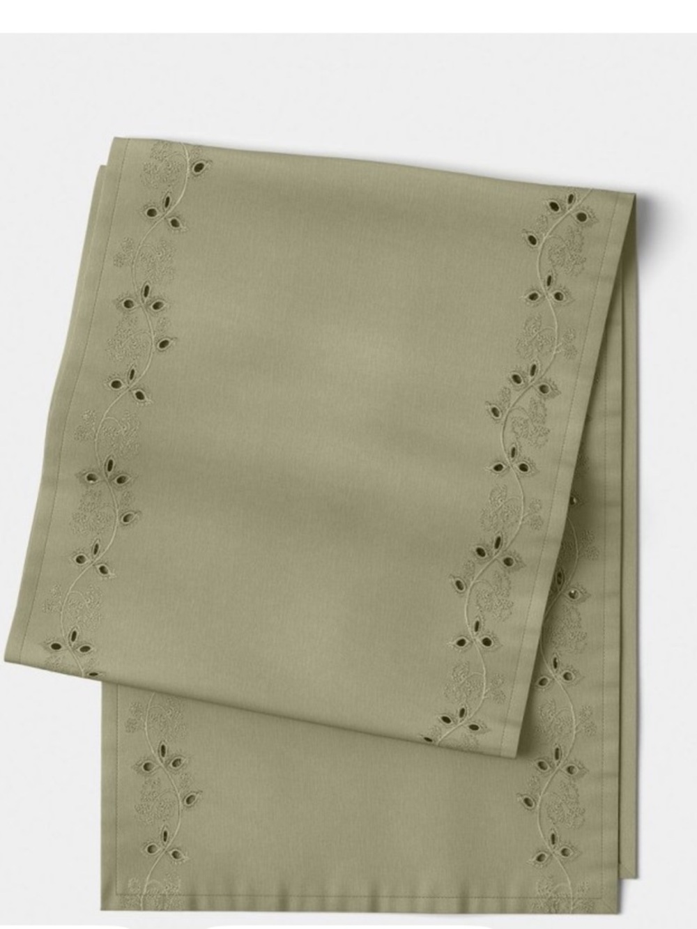 Threshold Table Runner Eyelet Green